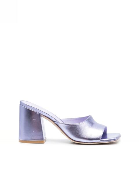 Stuart Weitzman Tia 85mm metallic-finish mules