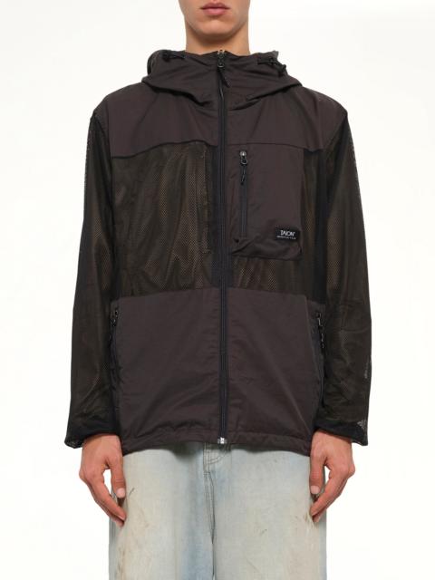 TAION Non Down Mountain Reversible W-Zip Hood Jacket in Black/Dark Olive