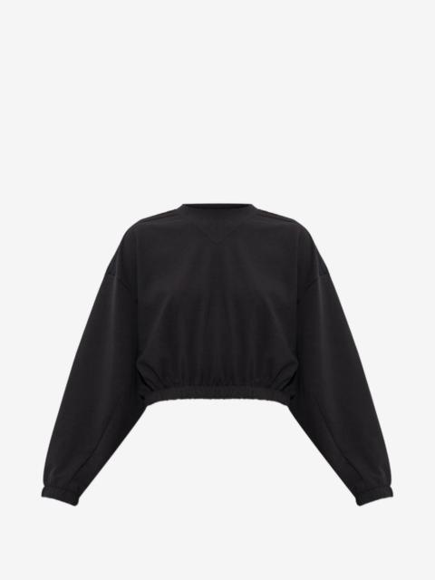 adidas logo-embroidered cropped sweatshirt