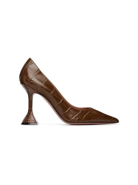 Amina Muaddi Brown Ami Pump 95 Heels