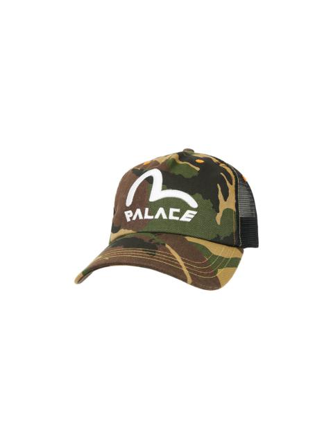 PALACE PALACE EVISU DENIM AND MESH TRUCKER CAMO