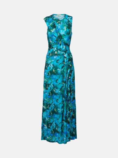 Elise ruffled printed jersey maxi dress