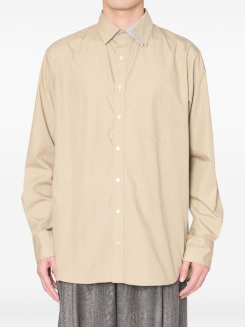 Kolor contrast-collar long-sleeve shirt