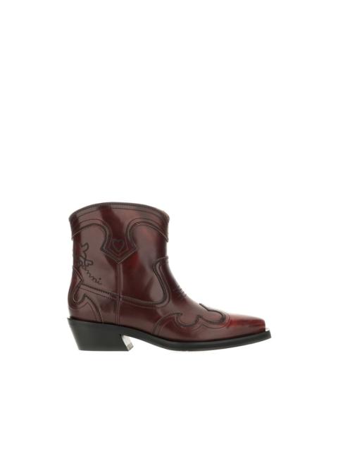 GANNI heart-motif leather boots