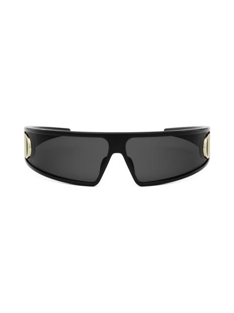 VeryDior M1U 91mm Mask Sunglasses in Shiny Black /Smoke at Nordstrom