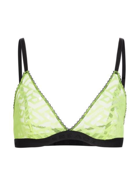 VERSACE Women's Greca Signature Tulle Bralette - Acid Yellow