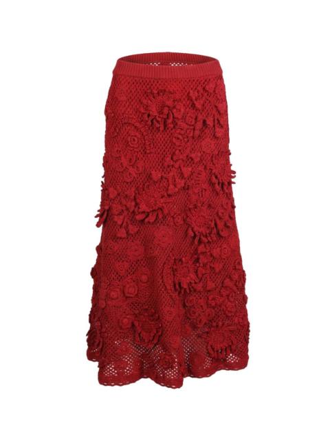 Valentino floral appliquéd skirt