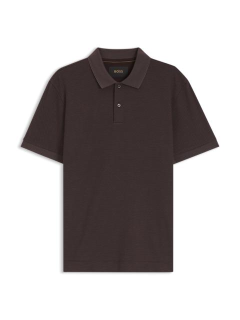 BOSS KNIT POLO SHIRT IN TWO-TONE COTTON