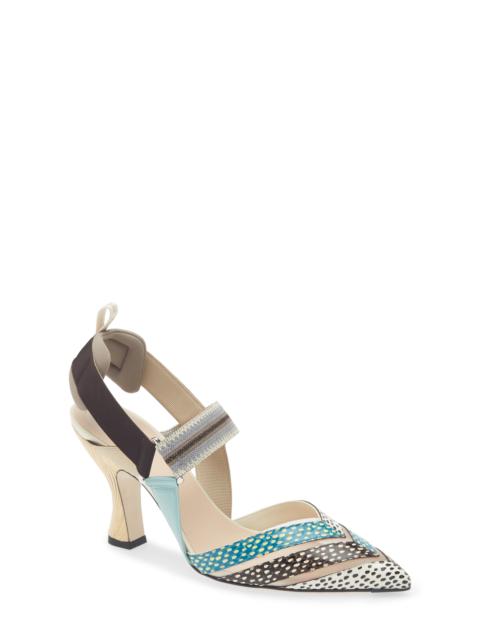 FENDI Fendi Colibri Slingback Pump in White Multi at Nordstrom