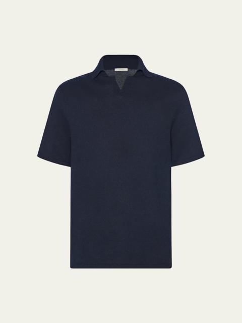 The Row Men's Savane Cotton-Cashmere Polo Shirt