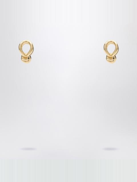 Bottega Veneta Gold earrings with Knot detail.