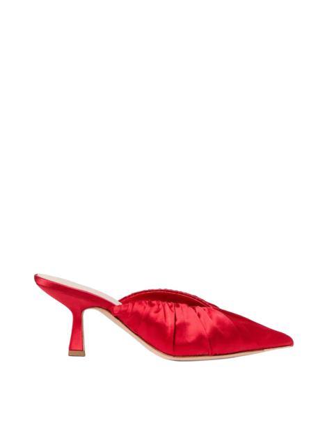 LOEFFLER RANDALL INEZ RED SATIN MID-HEEL MULE