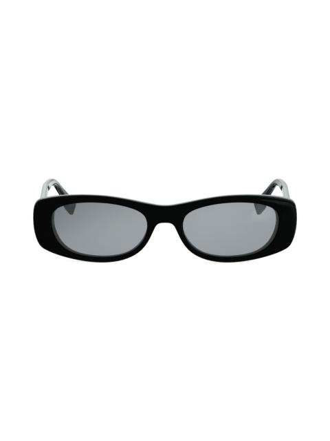 FENDI Women's FF Squared 53MM Oval Sunglasses - Shiny Black And Smoke