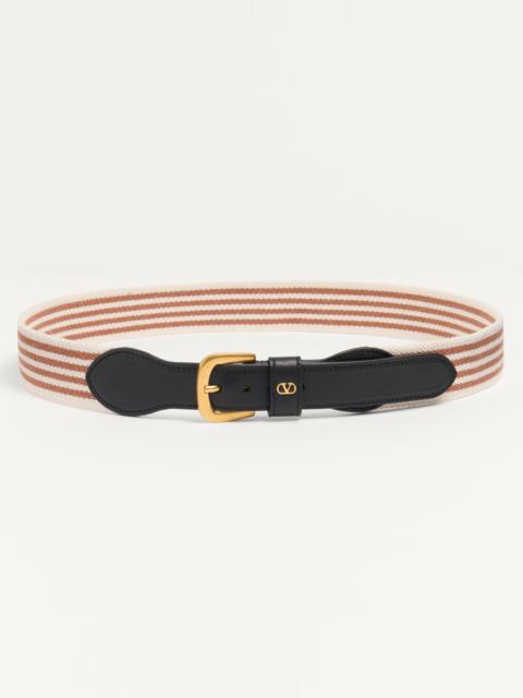VLOGO SIGNATURE BELT IN RIBBON AND CALFSKIN 35 MM