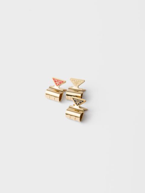 Prada Set of metal claw hair clips
