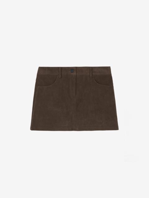 The Frankie Shop Peoria Faux Suede Mini Skirt - Brown