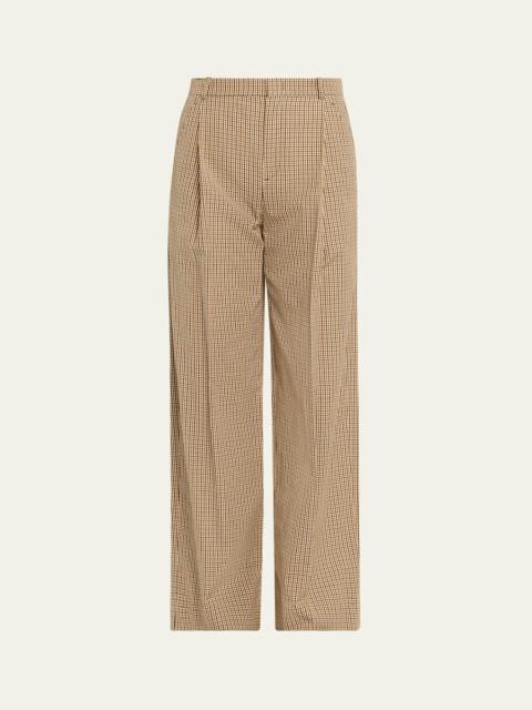 Vince Camille Mid-Rise Cotton-Blend Trousers