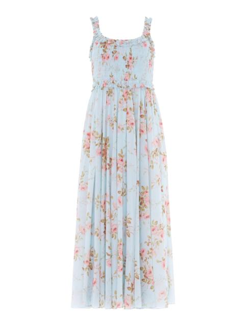 Needle & Thread Summer's Rose Chiffon Smocked Cami Ankle Gown