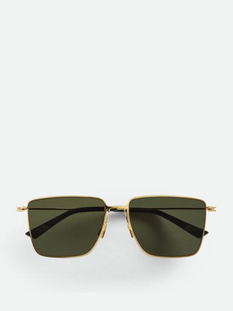 Bottega Veneta Ultrathin Metal Rectangular Sunglasses