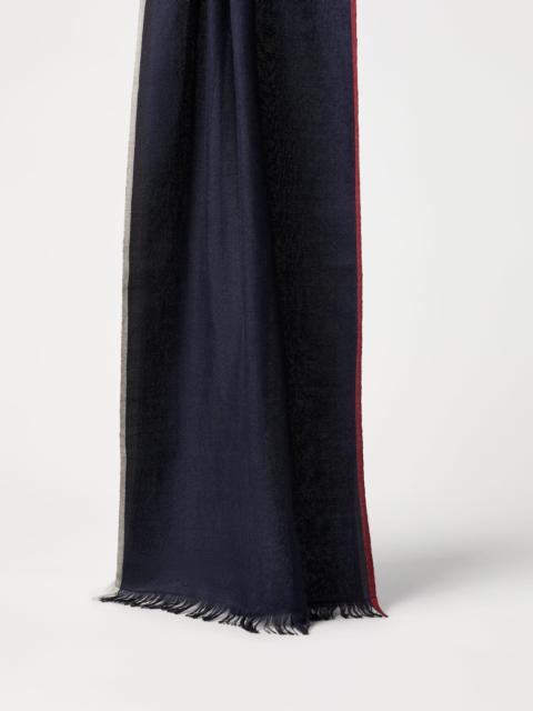 Brunello Cucinelli Cashmere and cotton scarf with selvedge