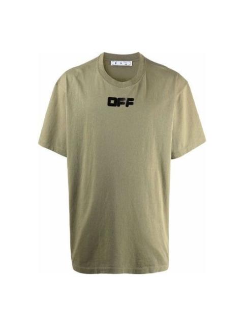 Off-White Off-White Logo Printing Round Neck Pullover Short Sleeve Loose Version Green OMAA038F21JER0015510
