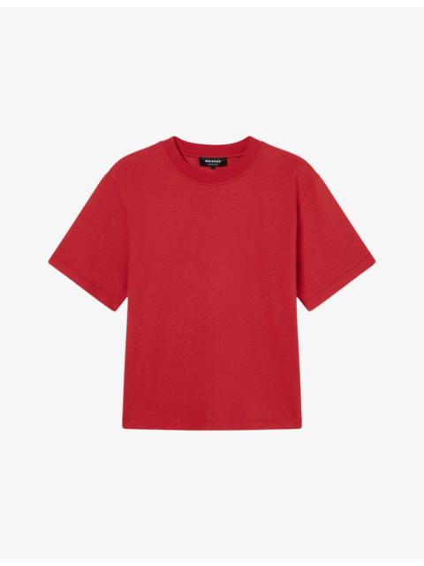 WHISTLES Posie Double-Trim Short-Sleeve Cotton T-Shirt