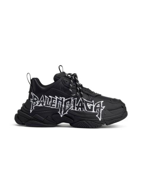 BALENCIAGA Men's Triple S Sneaker Diy Metal  in Black/white