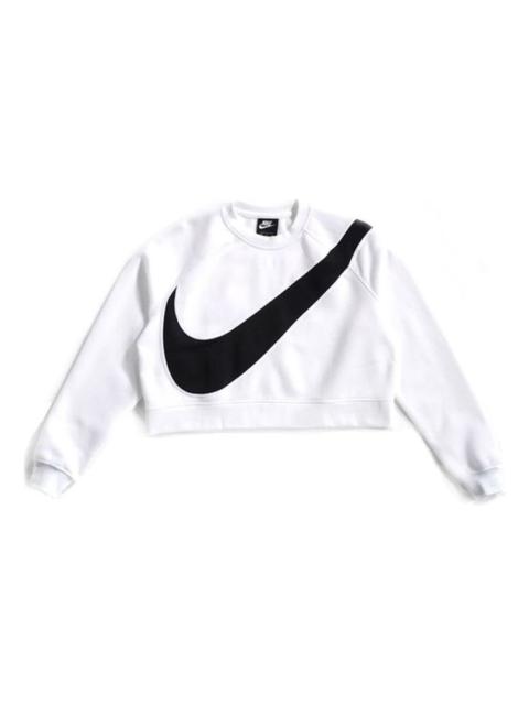 (WMNS) Nike Sportswear Swoosh Large Fleece Round Neck White BV3934-100