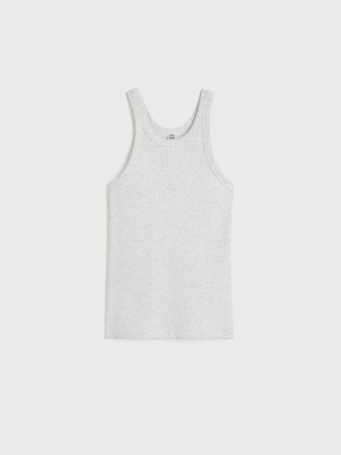 Curved rib tank pale grey mélange