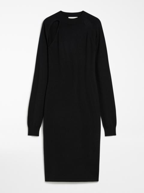 Slim-fit knitted wool and silk dress
