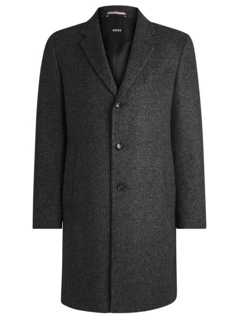 BOSS SLIM-FIT COAT IN PATTERNED JERSEY