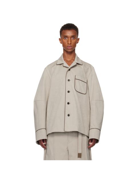 sacai Beige Faux-Suede Jacket