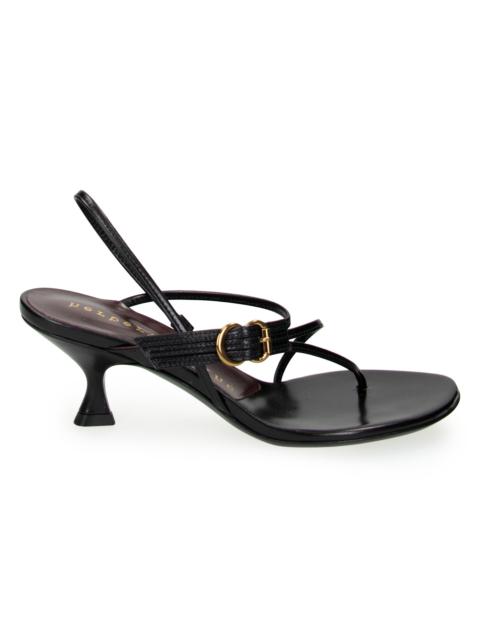 herbert levine Women's Starry-Eyed Leather 55MM Sandals - Kid Skin Black