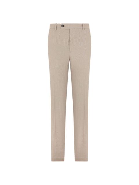 SLOWEAR micro-patterned slim-fit trousers