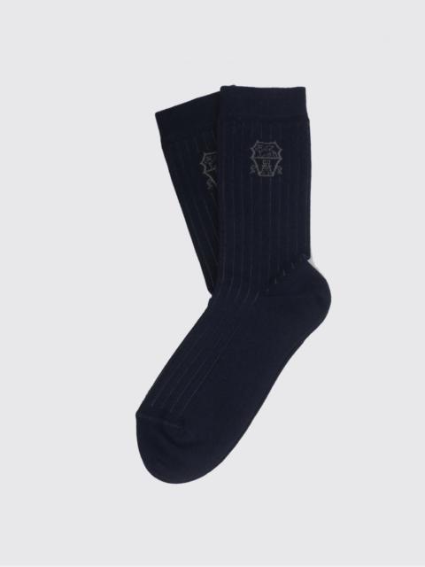 Brunello Cucinelli BRUNELLO CUCINELLI Ribbed Cotton Socks with Logo