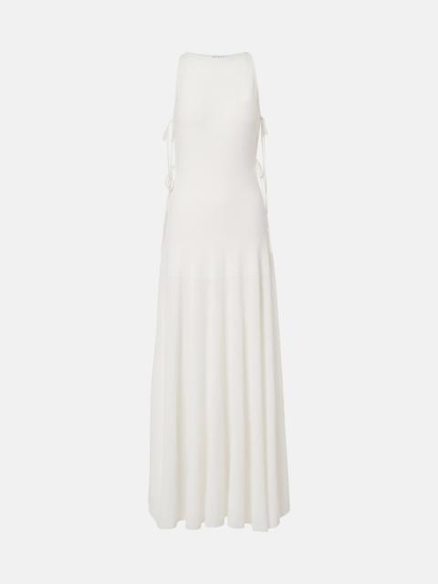 Alaïa Cotton-blend crêpe maxi dress