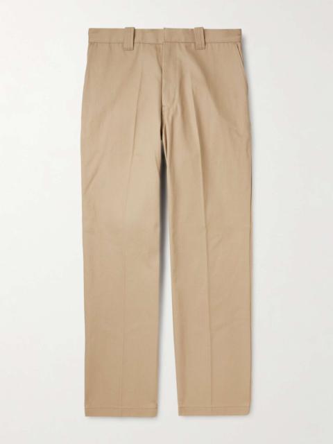 Straight-Leg Pleated Cotton-Canvas Trousers