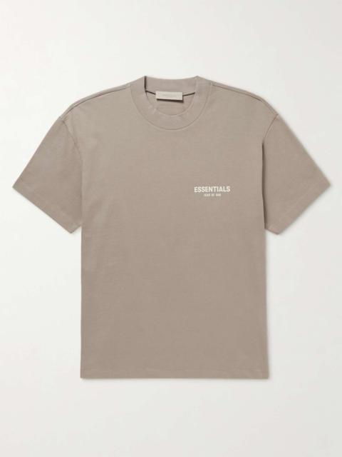 ESSENTIALS Logo-Flocked Cotton-Jersey T-Shirt