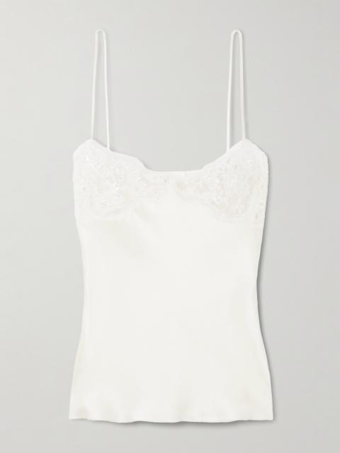 Chloé Lace-trimmed Silk-satin Camisole