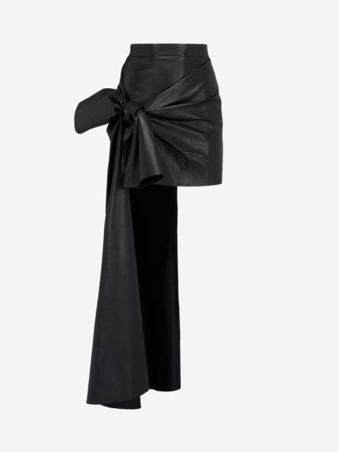 Alexander McQueen Women's Knotted Drape Mini Skirt in Black