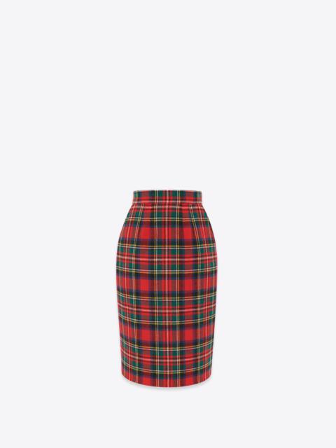 SAINT LAURENT pencil skirt in tartan