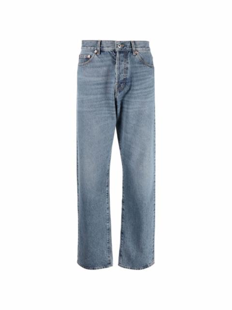 straight-leg light-wash jeans