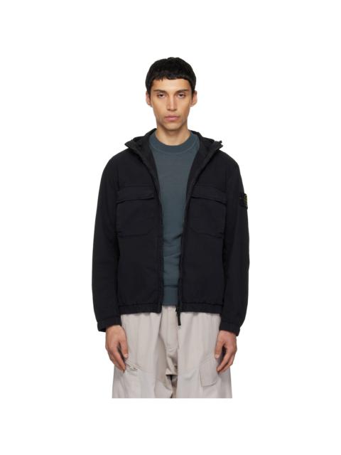 Stone Island Black 4100077 Stretch Organic Cotton Twill Jacket