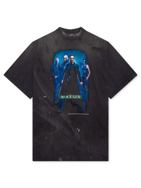 SAINT M×××××× SAINT M6 X THE MATRIX GREEN LOGO S/S TEE - BLACK