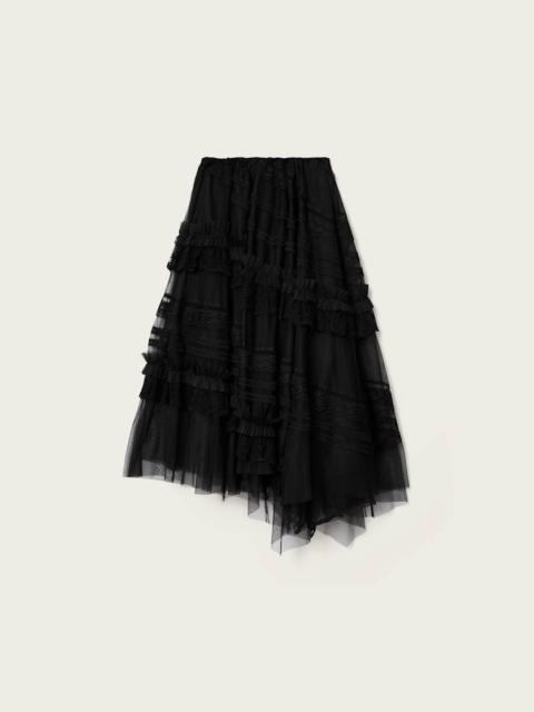 ALLSAINTS JEN TIERED LACE TEXTILE MIDI SKIRT