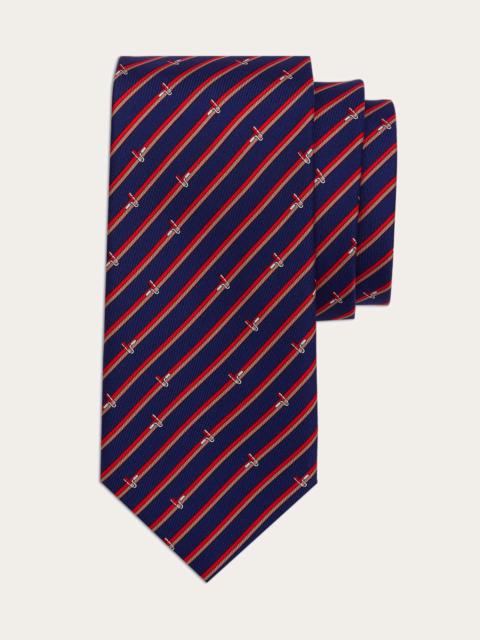 Tonal print silk tie