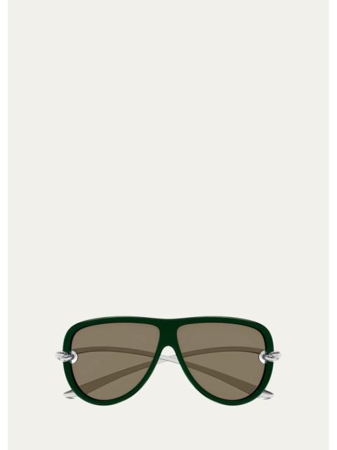 Bottega Veneta Knot 61MM Aviator Sunglasses