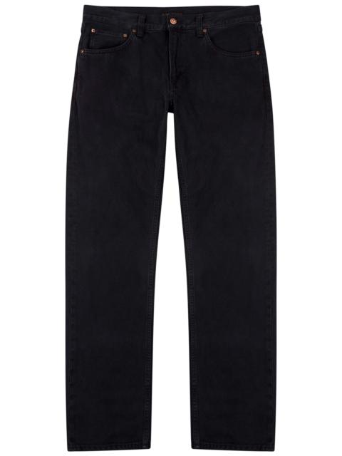 Nudie Jeans Gritty Jackson black straight-leg jeans