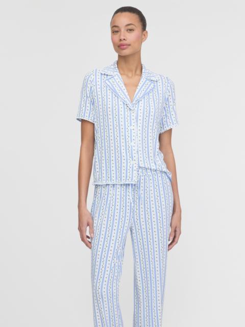 Hill House Home The Marina Pajama Set - Blue Petal Stripe