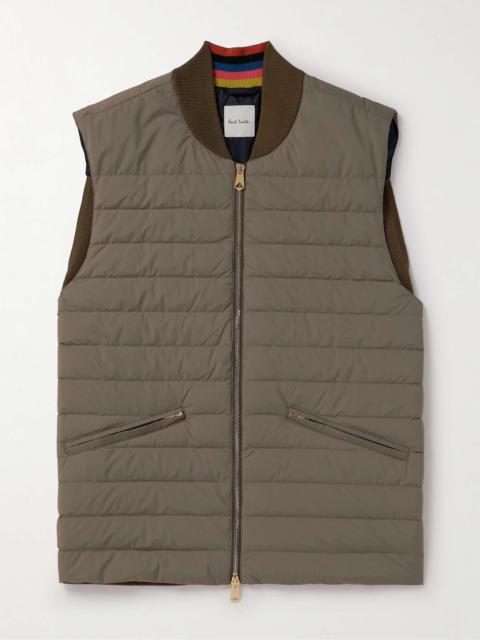 Cotton-Panelled Quilted Shell Down Gilet